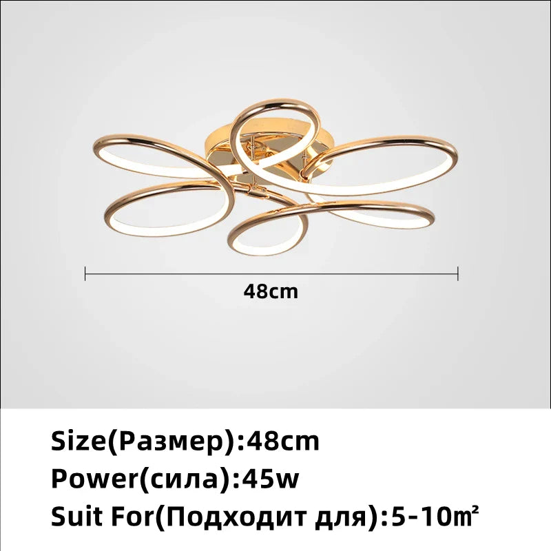 Lustre LED Doré Alu Décoration