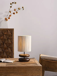 Lampe de table japonaise en bois massif - Édition Rétro