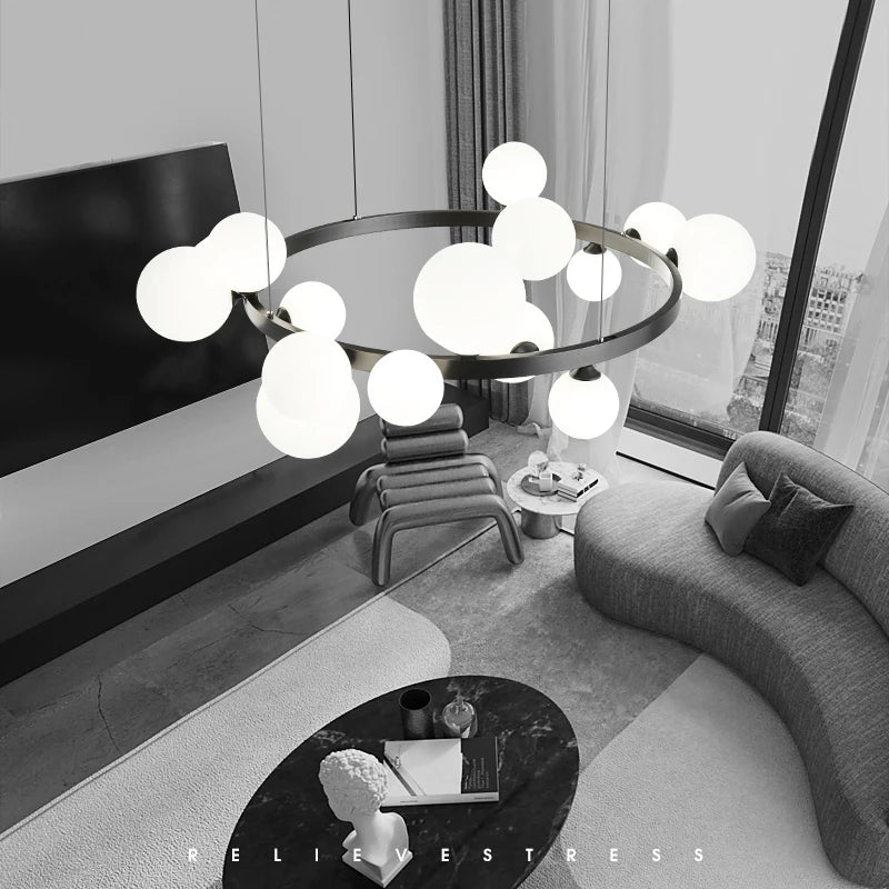 Lustre design rond - Collection Luxe Nordique, Mariage du Minimalisme Moderne