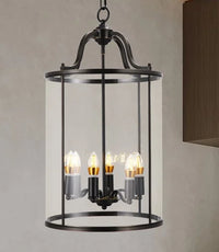Lustre en cuivre de style vintage américain avec cage à oiseaux de Collection American Heritage