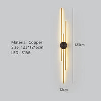 Applique murale LED minimaliste en laiton pour restaurant chic