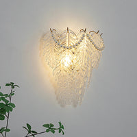 Applique Murale LED Design en Verre - Collection Perle Plume Feuille Coquille Soleil Fleur