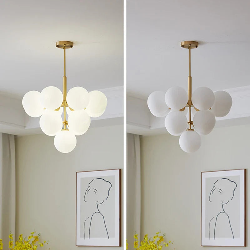 Suspension LED nordique en boule de verre design