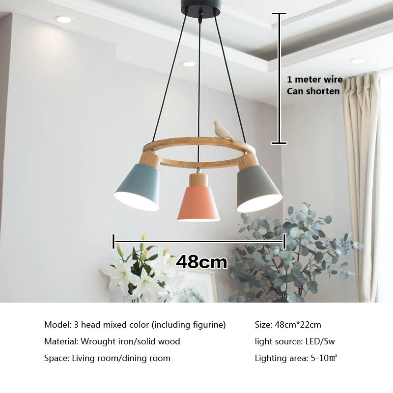 Lampe suspension nordique Macaron modernisée