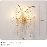 Applique murale LED en cristal et aluminium doré - Nouveauté Art Déco