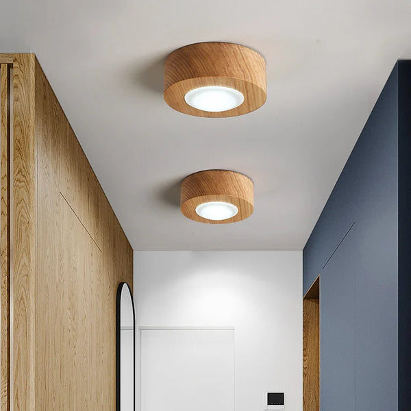 Plafonnier LED carré en bois et acrylique - Luminazia