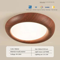 Plafonnier LED nordique en bois et acrylique anti lumière bleue