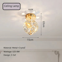Lampe de chevet cristal suspendue avec gradation à distance