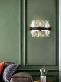 Lustre en cuir LED Cristal Luxueux Rond Suspendu Moderne - Élégance Brillante