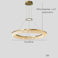 Lustre de luxe LED rond design moderne 2024 pour intérieur - Élégance Lumineuse