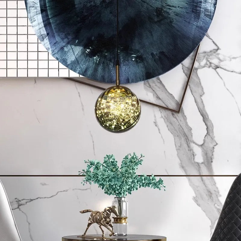 Suspension LED "Aurora" en verre - Design nordique contemporain
