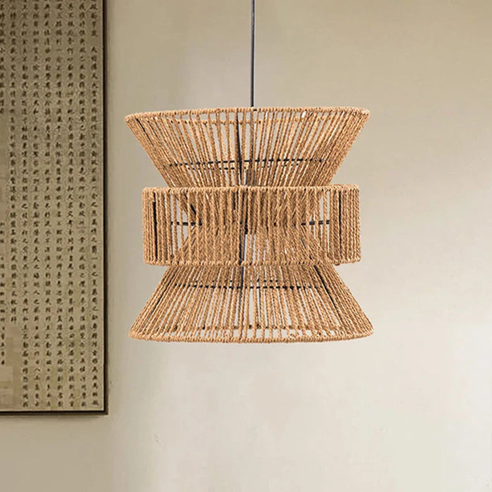 Lustre japonais en corde de papier Wabi-sabi