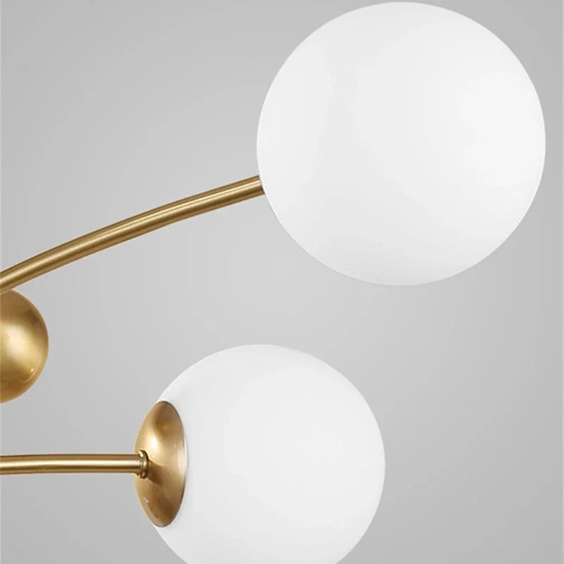 Lustre nordique en cuivre de luxe à 5 têtes