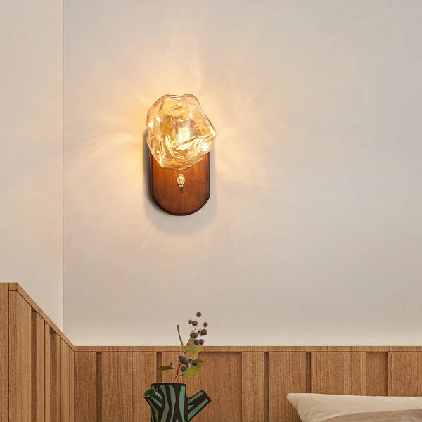 Applique murale LED en bois avec interrupteur - Édition Nouveau Style