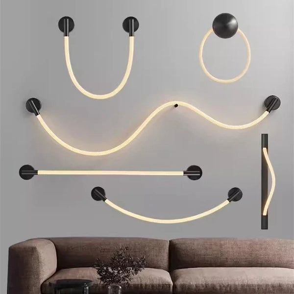 Applique murale LED Minimaluxe en Silicone et Fibre Tissée