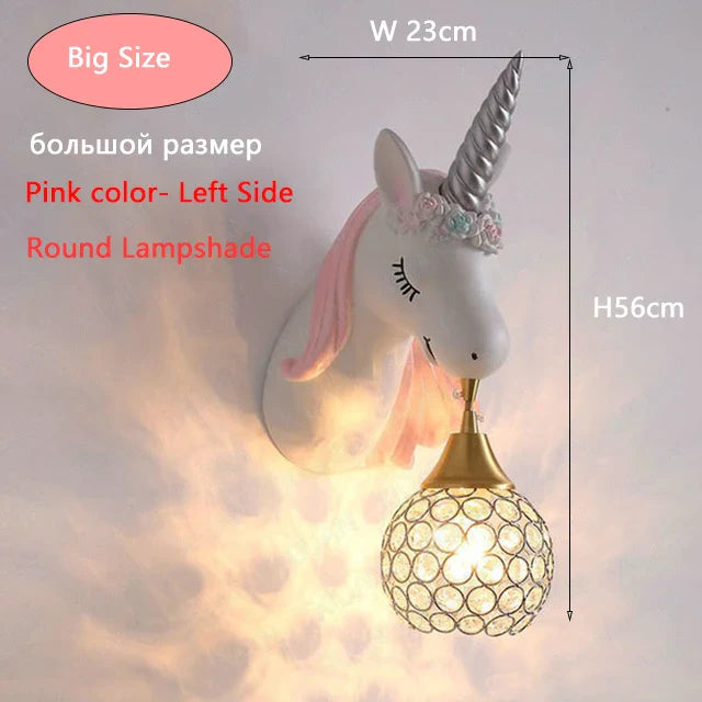 Applique murale Dessin animé Licorne LED - Chambre de Princesse