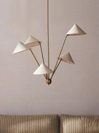 Lustre japonais en tissu pour plafond suspendu - Éclairage LED pour salon, cuisine, chambre