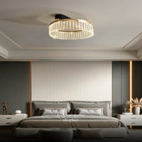 Lustre LED en cristal Losange Rond à plusieurs anneaux de luxe 2024
