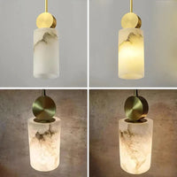 Suspension nordique en marbre et cuivre avec lumières LED - Luxe et élégance