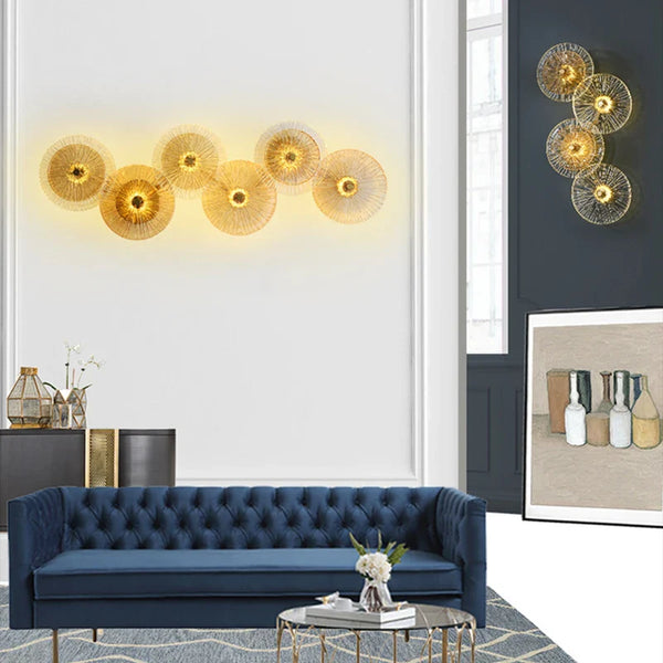 Applique murale ronde moderne en cristal avec LED intégrées