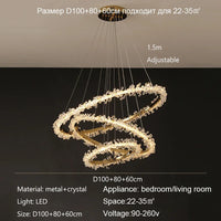 Lustre Nordique de Luxe en Cristal - Décoration Moderne