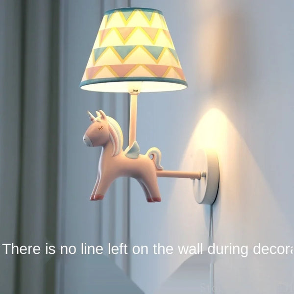 Applique Murale Licorne LED - Décor Nordique Anime
