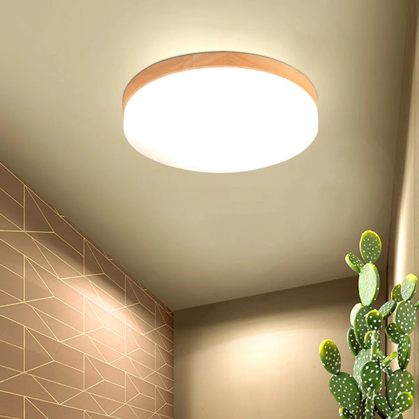 Plafonnier LED Bois Naturel pour Intérieur