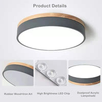 Plafonnier Nordique LED en Bois à 7 Couleurs pour Salon - 3 Lumières Ajustables - Idéal pour Chambre et Couloir