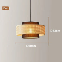 Suspension Design Bambou Rotin avec LED.
