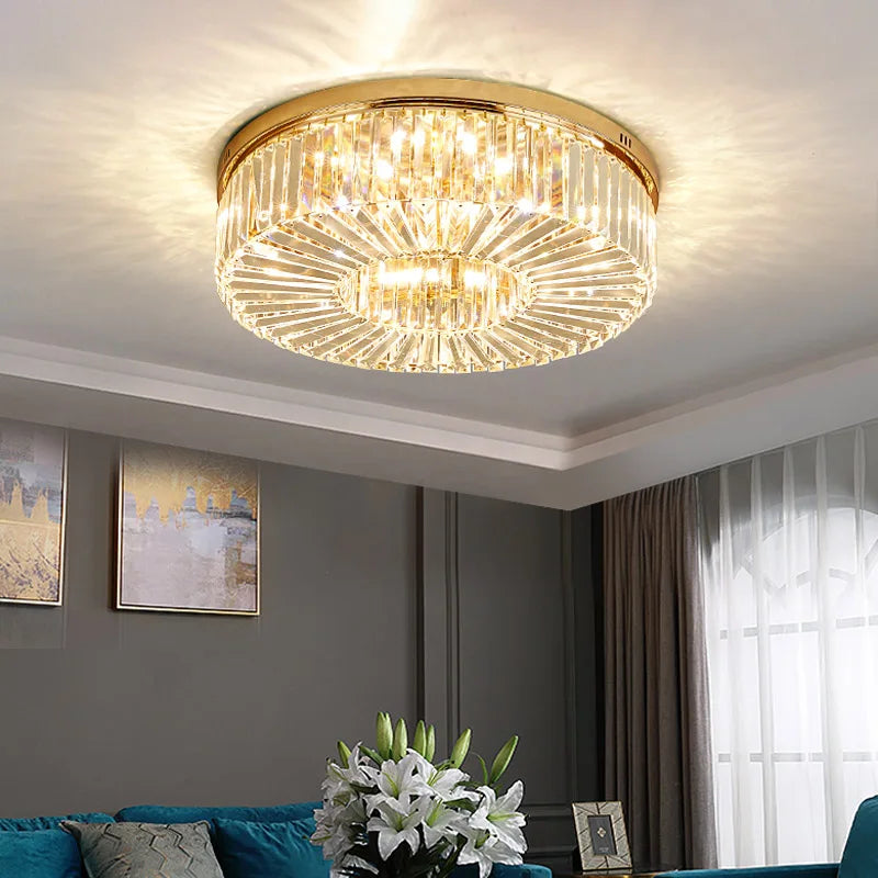 Lustre moderne Or Lustre Luxe Cristal LED Dimmable