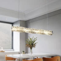 Lustre Moderne en Cristal K9 avec Suspension et Télécommande Dimmable