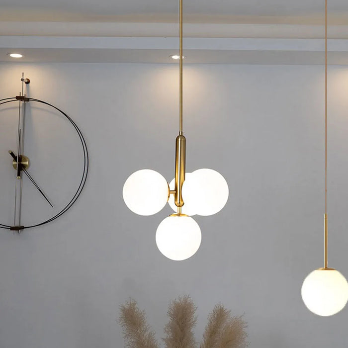 Lustre Cuivre et Or avec Ampoule G9