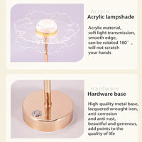 Lampe de table rétro or acrylique papillon LED - Éclairage élégant pour hôtel, villa et salon