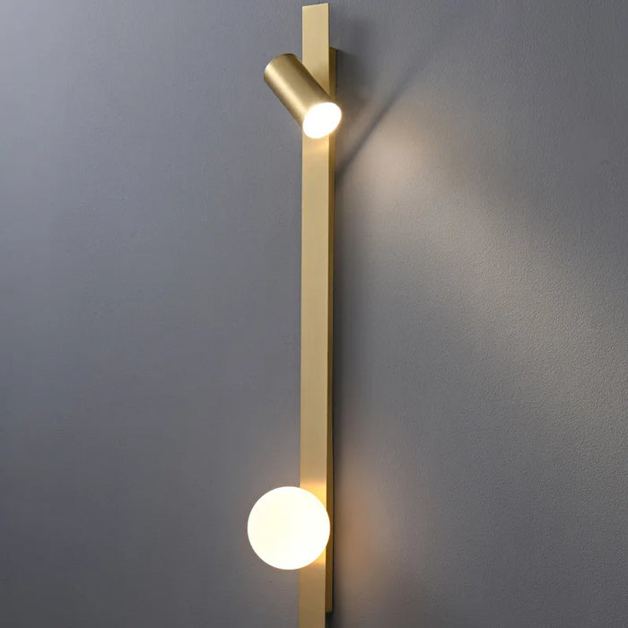 Applique murale LED en cuivre - Style nordique minimaliste pour salon
