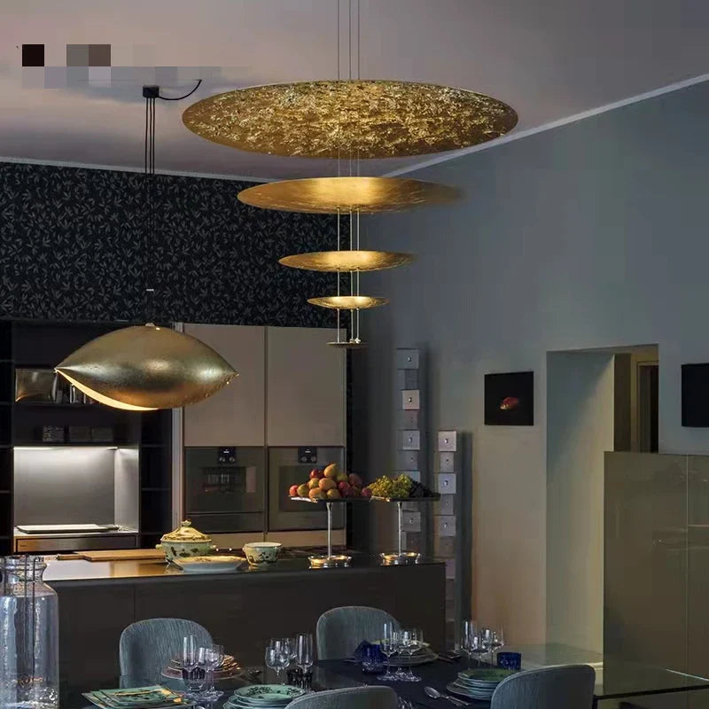 Suspension lumineuse ronde de luxe avec fil réglable scintillant - Nouveauté