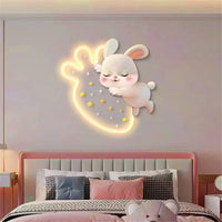 Fraise Lapin - Lampe Murale LED Acrylique pour Chambre Enfants
