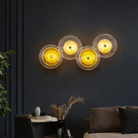 Applique murale ronde moderne en cristal avec LED intégrées