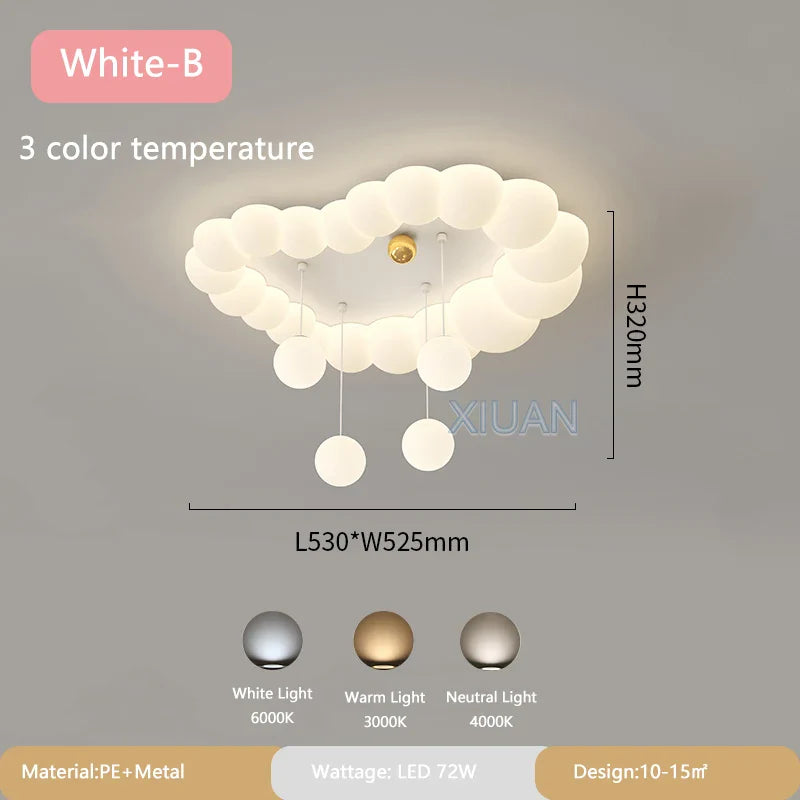 Plafonnier Nordique Design à Bulles Luminaire Décoratif - Idéal pour la Chambre