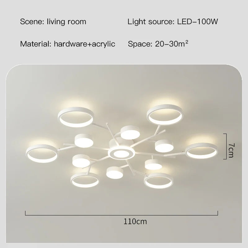 Plafonnier LED Blanc Décoratif avec Télécommande 2023
