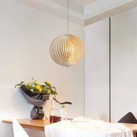 Lustre Nordique en Bois pour Bar & Cuisine Créative - Éclairage Intérieur