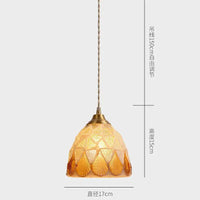Suspension Tiffany Méditerranée en Verre Coquille LED