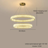 Lustre LED en cristal fantaisie : Lumière suspendue modern.