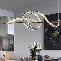 Lustre Moderne Design Cristal pour Salle à Manger - Éclairage Intérieur Luxe
