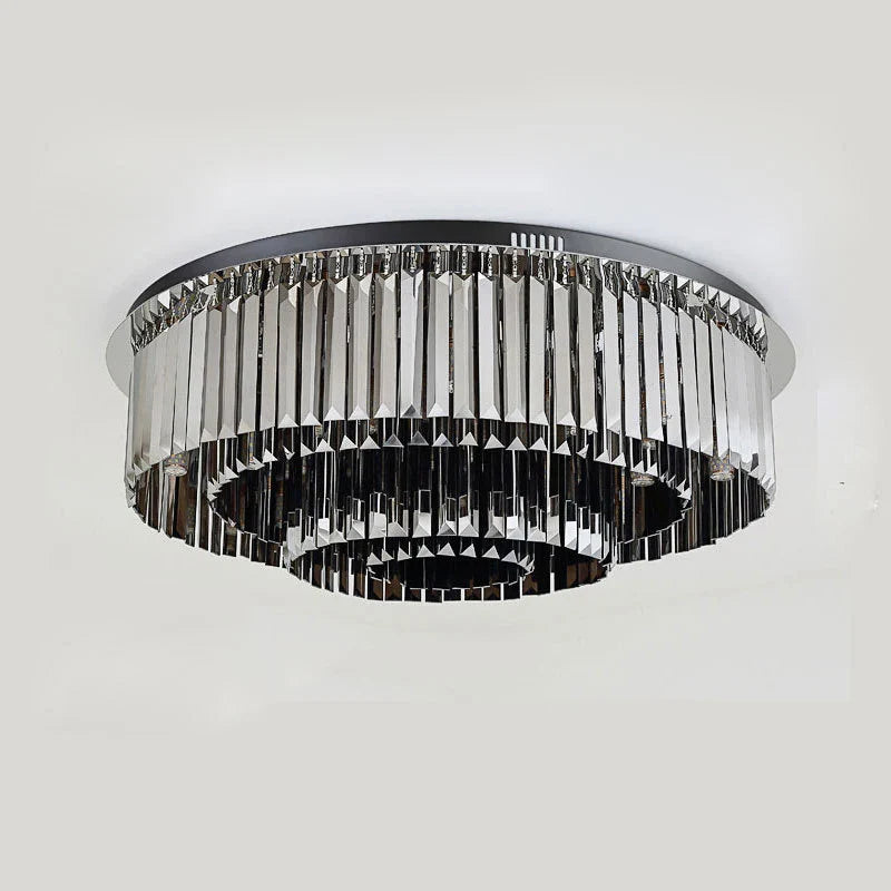 Plafonnier LED de luxe en cristal rond - Style Moderne
