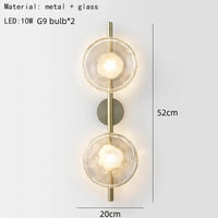 Applique Murale Nordique en Verre Transparent et Métal Doré pour Divers Espaces - Collection Scandinave