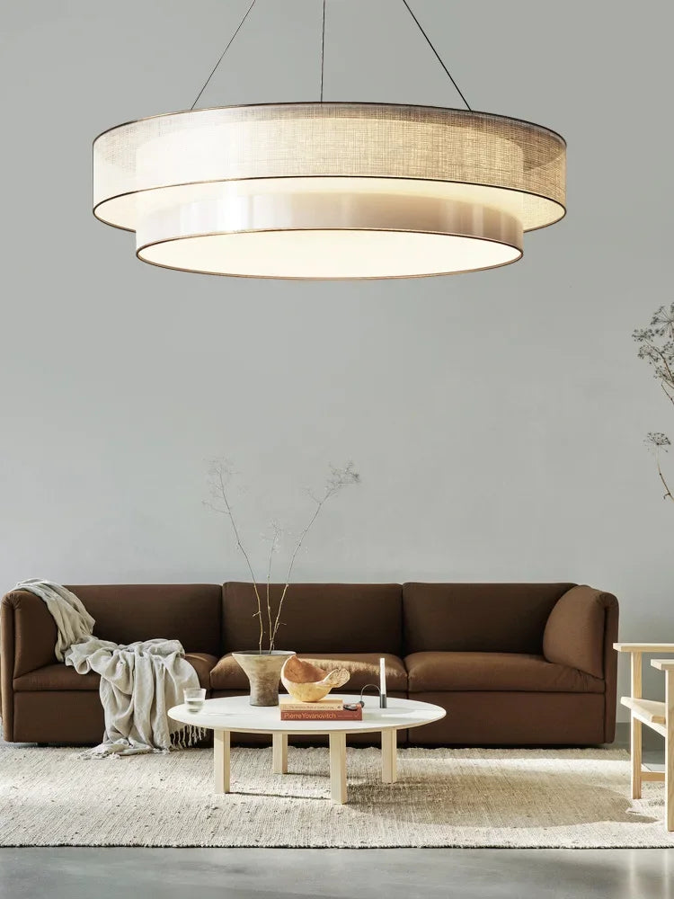 Lustre Céleste Chinois Zen en Tissu pour Ingénierie