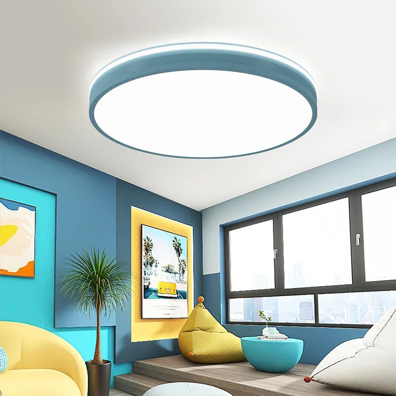 Plafonnier Macaron Nordique Moderne à LEDs pour Maison Cosy