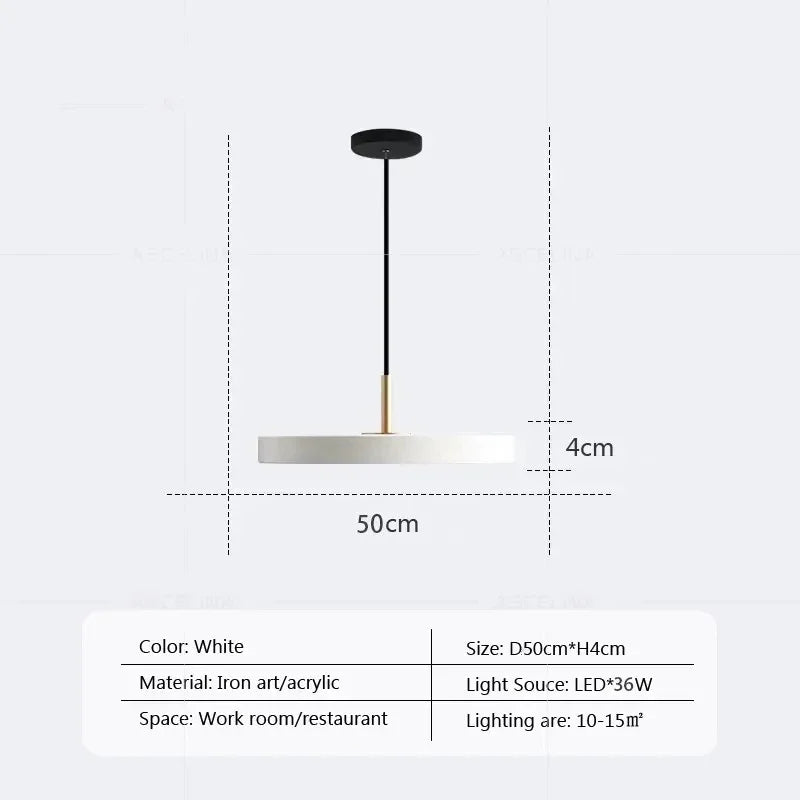 Suspension LED nordique multicolore "Disque Paradise"