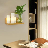 Applique Murale Nordique en Bois avec LED - Design Européen Créatif