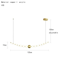 Luminaire de suspension LED en laiton avec fil réglable et abat-jour rond